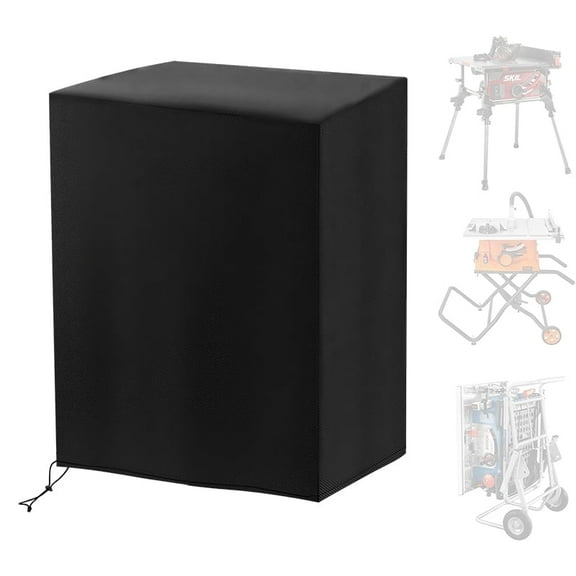 OPTUTUS Heavy-Duty Table Saw Cover - Black Polyester Outdoor Storage Case, All-Season Use for Garage, Workshop, Patio, Outdoor Storage Box ﻿ ﻿