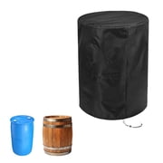 OPTUTUS 55 Gallon Rain Barrel Cover 25 x 41 inch   Waterproof Outdoor Water Storage Tank Cover with Drawstring, Fits Round Rain Barrels, Small Grills, Patio Furniture