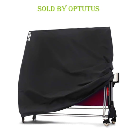 OPTUTUS Ping Pong Table Cover, Fits Folding Table Tennis - Heavy Duty Oxford Cloth Waterproof and Scratch Resistant Folding Table Cover - 65 x 28 x 73 inch Black with Adjustable Elastic Drawstring