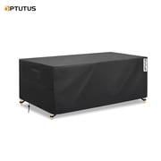 OPTUTUS Rectangular Patio Table Cover -600D Heavy Duty Large Waterproof Table Cover -108" Outdoor Sofa Set Covers, Dining Table Cover, Tea Table Cover Black