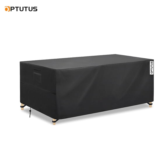 OPTUTUS Rectangular Patio Table Cover -600D Heavy Duty Large Waterproof Table Cover -75" Patio Sofa Set Covers, Tea Table Cover, Dining Table Cover Black