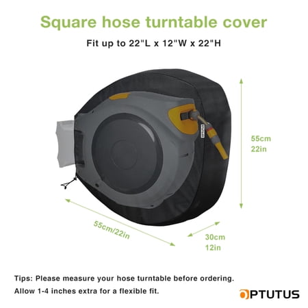 OPTUTUS Square hose turntable cover, wall mounted retractable hose reel cover, sun protection