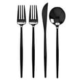 thumbnail image 1 of SILVER SPOONS Black Disposable Flatware 80 PC Heavy Duty Plastic Silverware Set, Includes: 40 Salad Forks, 20 Soup Spoons and 20 Dinner Knives, Disposable Silverware for Celebrations & Events, 1 of 5