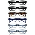 thumbnail image 1 of OPULIZE ACE Reading Glasses 6 Pack - Classic Everyday Narrow Frame - Scratch Resistant Spring Hinges - Black Brown Blue Grey - Mens Womens - RRRRRRR32-112377 - +3.50, 1 of 6