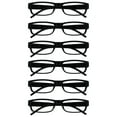 thumbnail image 1 of OPULIZE ACE Reading Glasses 6 Pack - Classic Everyday Narrow Frame - Scratch Resistant Spring Hinges - Black - Mens Womens - RRRRRRR32 - +1.00, 1 of 6