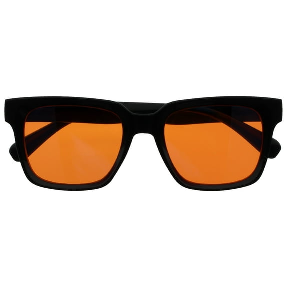 OPULIZE ERA Blue Light Glasses for Women Men, Oversized Frame with Orange Lens and UV400 Protection, Anti-Reflective & Anti-Glare, Computer & Screen Glasses, Black (Pack of 1)