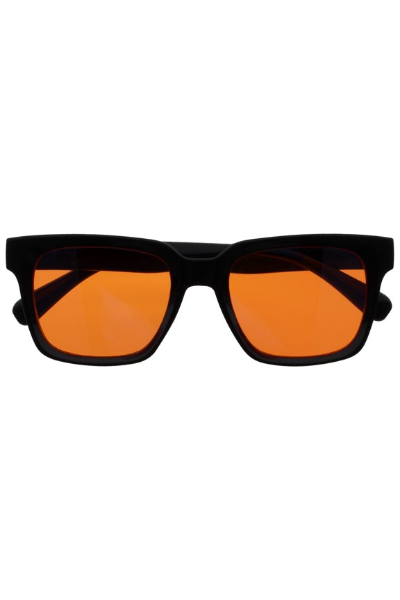 ERA Blue Light Glasses for Women Men, Oversized Frame with Orange Lens and UV400 Protection, Anti-Reflective & Anti-Glare, Computer & Screen Glasses, Black (Pack of 1)