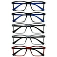 thumbnail image 1 of OPULIZE INK Reading Glasses 5 Pack - Large Rectangular Frame - Black Transparent Gray Dark Red - Spring Hinges, Scratch Resistant - Mens Womens - RRRRR4-1177Z - +2.00, 1 of 6