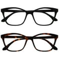 thumbnail image 1 of OPULIZE KAT Reading Glasses - 2-Pack - Cat-Eye Frame - Black, Brown - Men & Women - Spring Hinges - RR59-12 - +3.50, 1 of 6