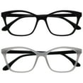 thumbnail image 1 of OPULIZE KAT Reading Glasses - 2-Pack - Cat-Eye Frame - Black, Gray - Men & Women - Spring Hinges - RR59-17 - +3.00, 1 of 6