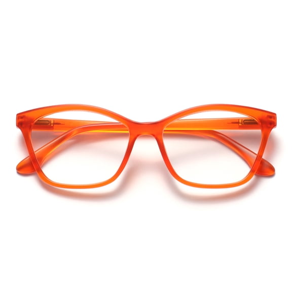 OPULIZE KAT Reading Glasses - Cat-Eye Frame - Matte Orange - Men & Women - Spring Hinges - R59-G - +3.00