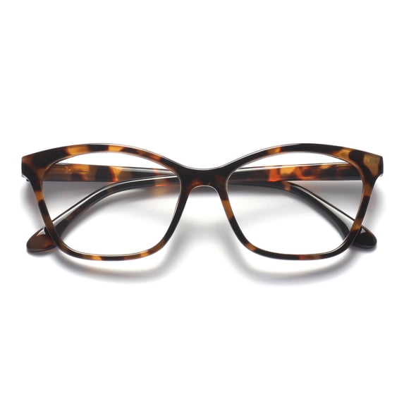 OPULIZE KAT Reading Glasses - Cat-Eye Frame - Shiny Brown Tortoiseshell - Men & Women - Spring Hinges - R59-2 - +1.00