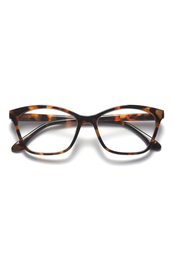 KAT Reading Glasses - Cat-Eye Frame - Shiny Brown Tortoiseshell - Men & Women - Spring Hinges - R59-2 - +3.00