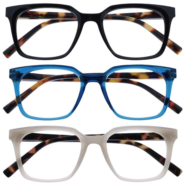 Lunettes De Lecture OPULIZE KOI - Monture Rectangulaire Large - Grossissement +1.50 - Charnières à Ressort