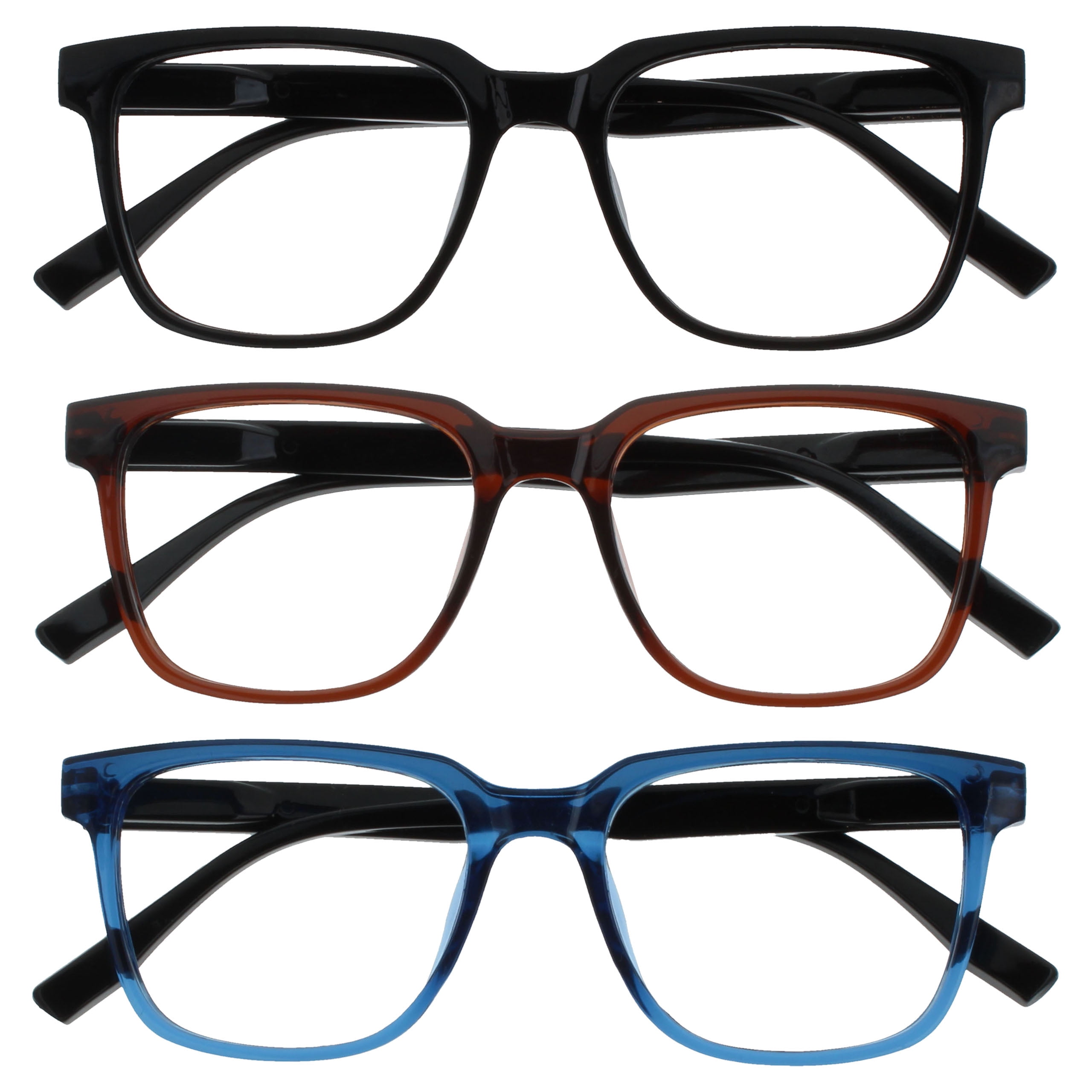 Lot 3 Lunettes De Lecture OPULIZE UV Reader Écaille Marron +3.00 - Homme Femme Unisexe