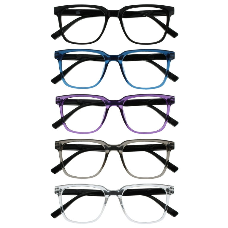 OPULIZE LEO Reading Glasses -Pack Large Rectangular Frame