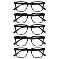 thumbnail image 1 of OPULIZE LEO Reading Glasses - 5 -Pack - Large Rectangular Frame - Black - Mens Womens - Spring Hinges - RRRRR55-1 - +3.50, 1 of 6