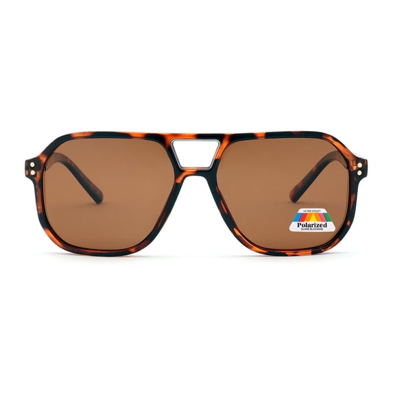 OPULIZE LUX Aviator Polarized Sunglasses - Anti-Glare Eyewear for Women Men - UV & Eyestrain Protection - Classic Aviator Style Glasses - Dark Brown Lenses, Brown Tortoiseshell Frame - Pack of 1