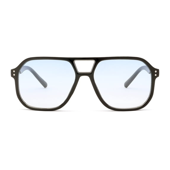 OPULIZE LUX Blue Light Glasses - Gaming & Computer Eyewear for Women Men - UV & Eyestrain Protection - Classic Aviator Style Glasses - Gradient Blue Lenses, Black Frame - Pack of 1
