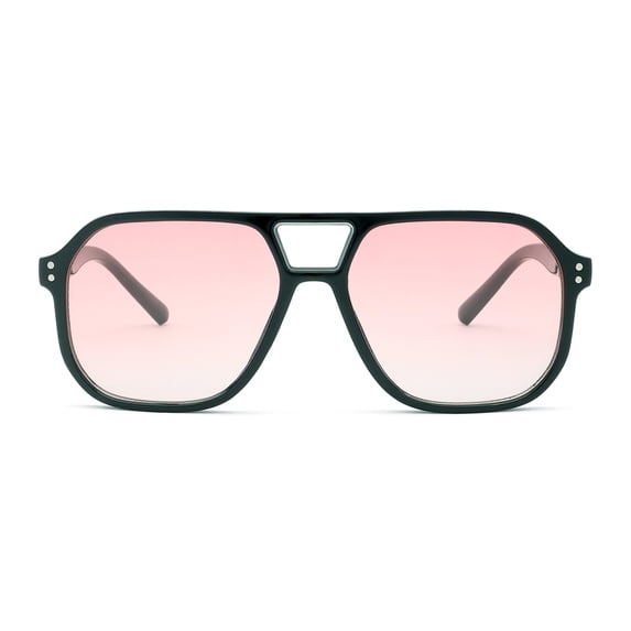 OPULIZE LUX Blue Light Glasses - Gaming & Computer Eyewear for Women Men - UV & Eyestrain Protection - Classic Aviator Style Glasses - Gradient Pink Lenses, Black Frame - Pack of 1