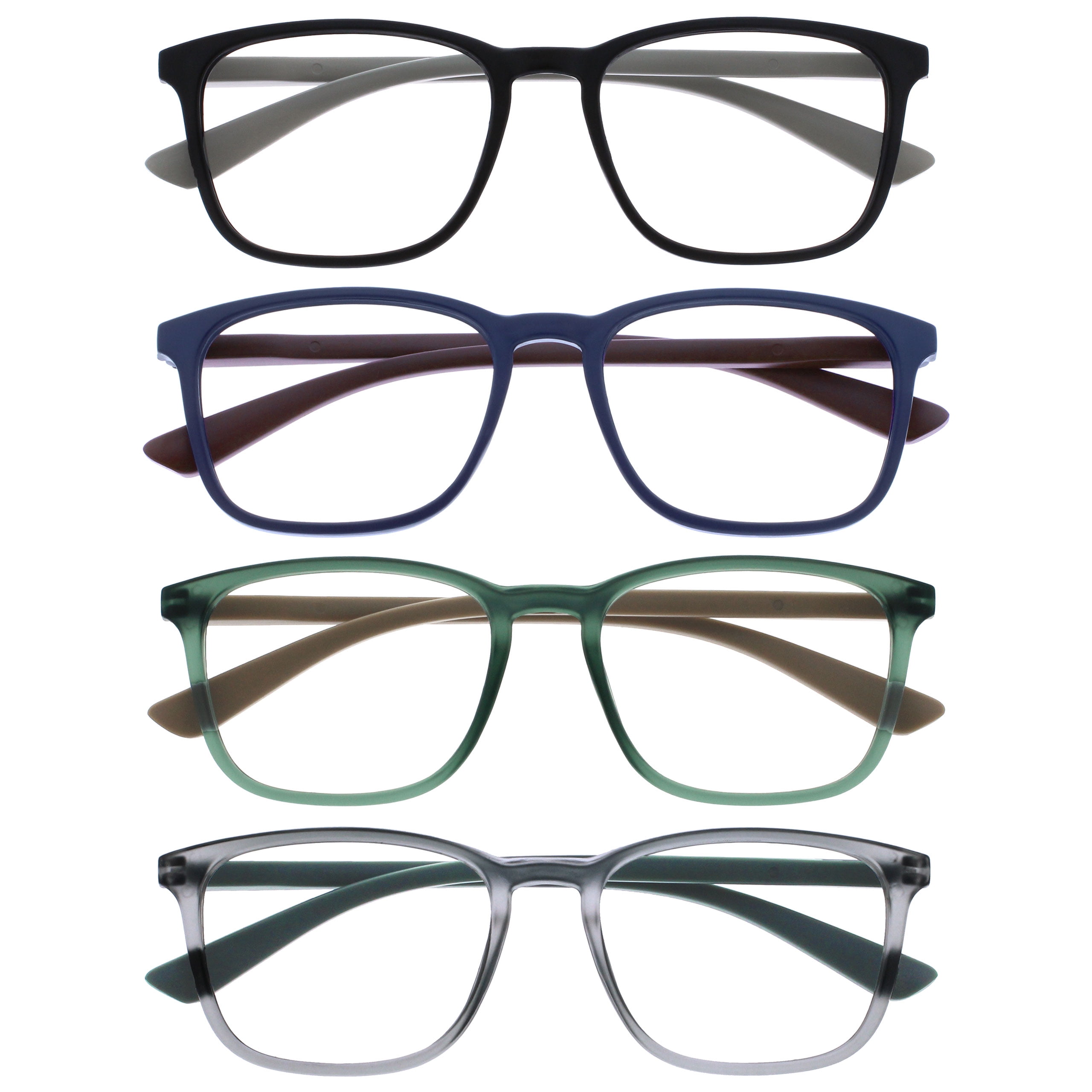 OPULIZE MAX Reading Classes 4 Pack - Classic Large Rectangular Frame ...