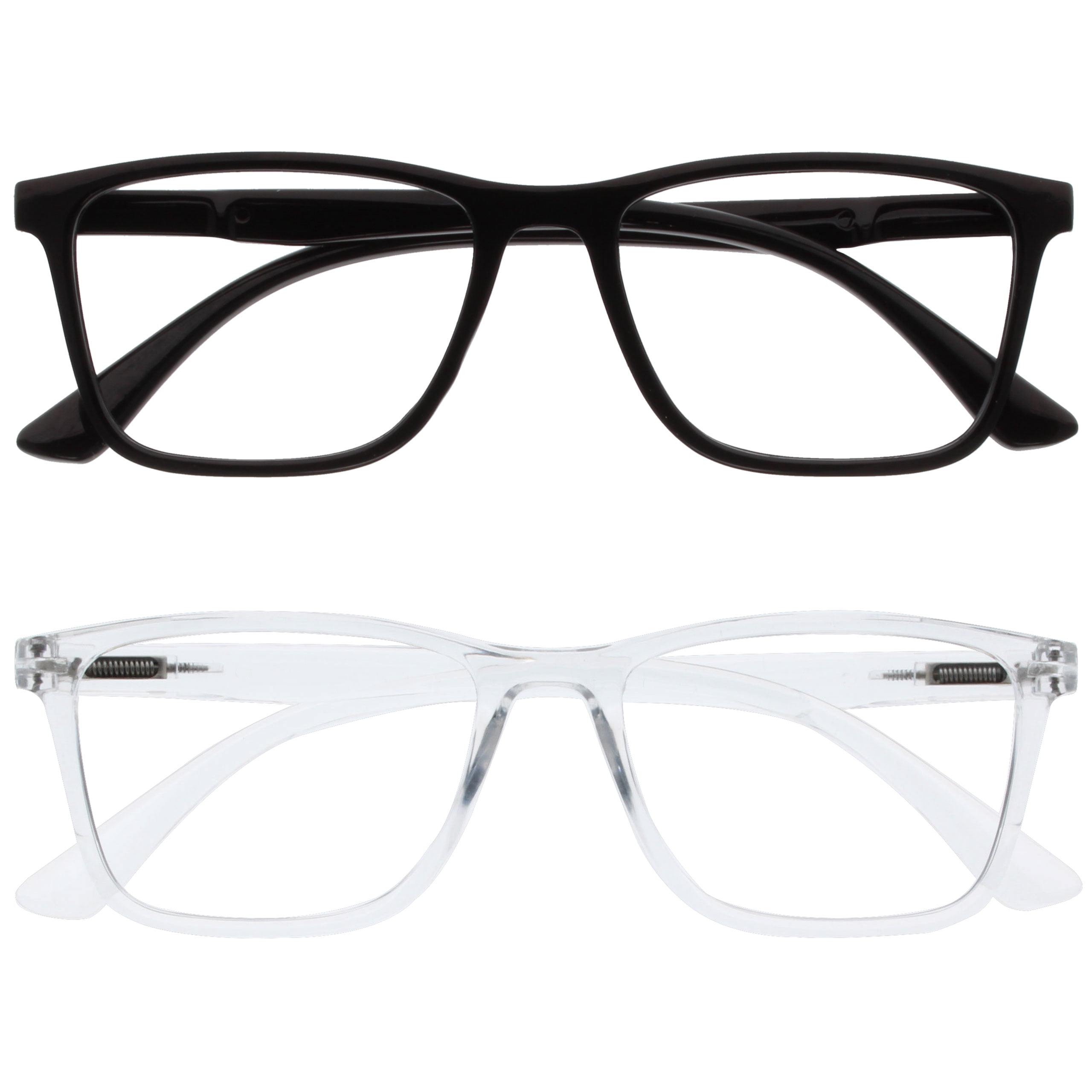 Black / Clear - 2 Pairs