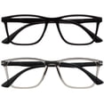thumbnail image 1 of OPULIZE NYX Blue Light Blocking Glasses - Anti-Glare Computer & Gaming Eyewear - UV & Eyestrain Protection - Rectangular Frame - Black Gray - Mens Womens - 2 Pack, 1 of 7