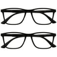 thumbnail image 1 of OPULIZE NYX Blue Light Blocking Reading Glasses - Anti-Glare Computer & Gaming Eyewear - 2 Pack - UV & Eyestrain Protection - Rectangular Frame - Black - Mens Womens - + 1.00, 1 of 6