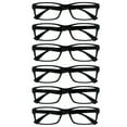 thumbnail image 1 of OPULIZE PEP Reading Glasses 6 Pack - Classic Everyday Rectangular Frame - Spring Hinges Scratch Resistant - Black - Mens Womens - RRRRRR92-1 - +1.00, 1 of 6