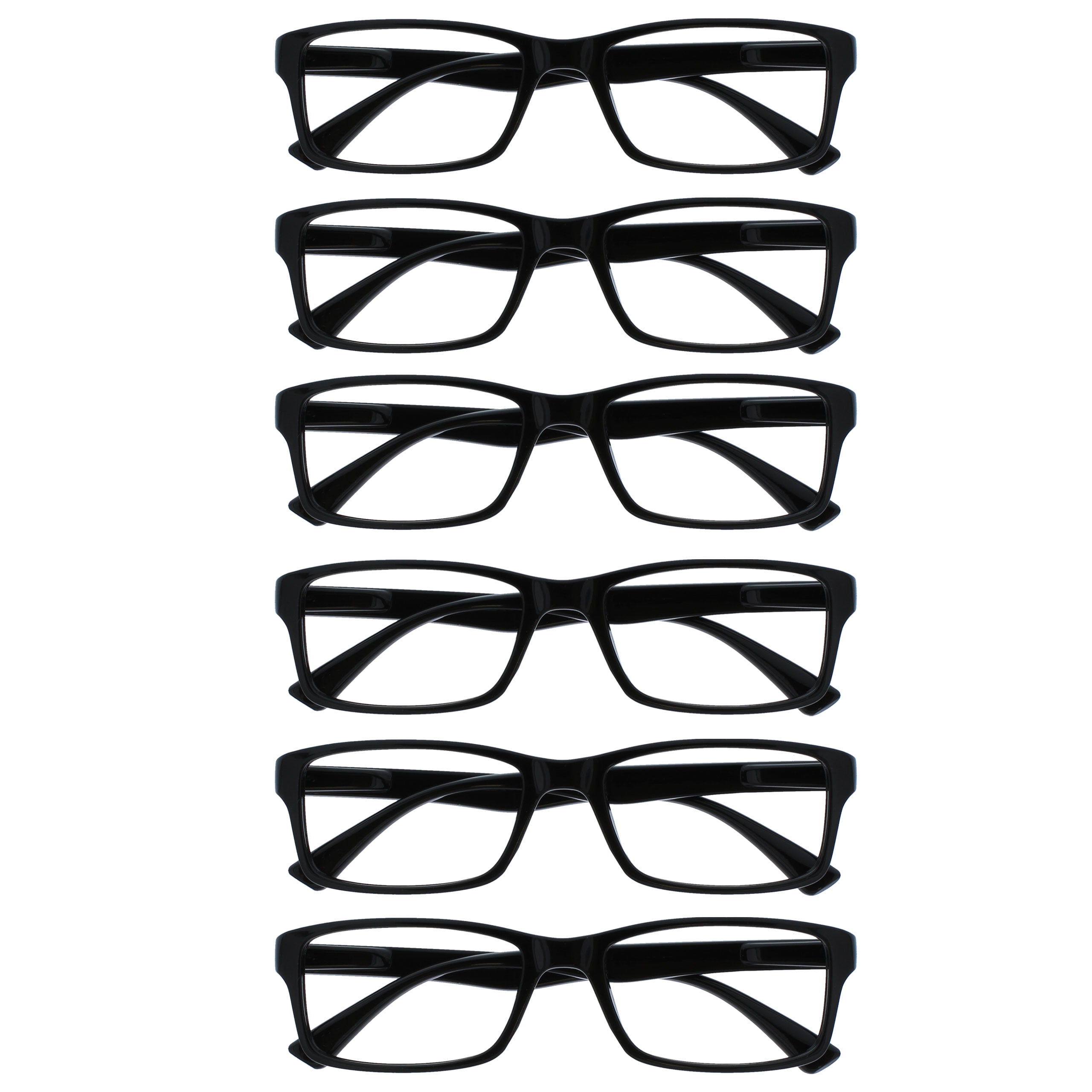 OPULIZE Pep Reading Glasses 6 Pack Classic Everyday Rectangular Frame