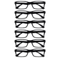thumbnail image 1 of OPULIZE PEP Reading Glasses 6 Pack - Classic Everyday Rectangular Frame - Spring Hinges Scratch Resistant - Black - Mens Womens - RRRRRR92-1 - +1.50, 1 of 6