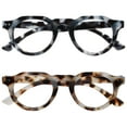 thumbnail image 1 of OPULIZE RIO Blue Light Blocking Reading Glasses - 2-Pack - Flat Top Frame - Brown & Blue Tortoiseshell - Unisex - Spring Hinges - BB53-23 - +1.50, 1 of 6