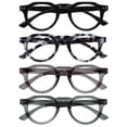 thumbnail image 1 of OPULIZE RIO Blue Light Blocking Reading Glasses - 4-Pack - Flat Top Frame - Black, Blue Tortoiseshell, Green, Gray - Mens Womens - BBBB53-1367 - +2.00, 1 of 6