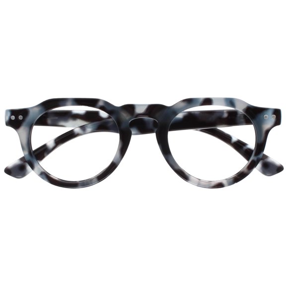 OPULIZE RIO Blue Light Blocking Reading Glasses - Flat Top Frame - Blue Tortoiseshell - Mens Womens - Spring Hinges - B53-3 - +1.50