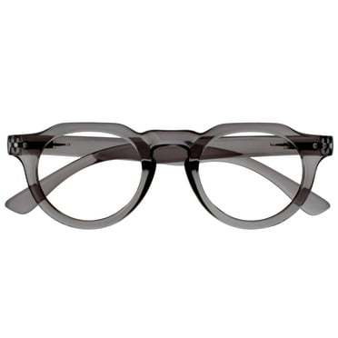 OPULIZE RIO Blue Light Blocking Reading Glasses - Flat Top Frame - Grey - Mens Womens - Spring Hinges - B53-7 -  1.50