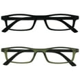 thumbnail image 1 of OPULIZE TED Reading Glasses - 2 Pack - Narrow Lightweight Frame - Black & Transparent Khaki - Mens Womens - Scratch Resistant, Spring Hinges - RR17-16 - +2.00, 1 of 6