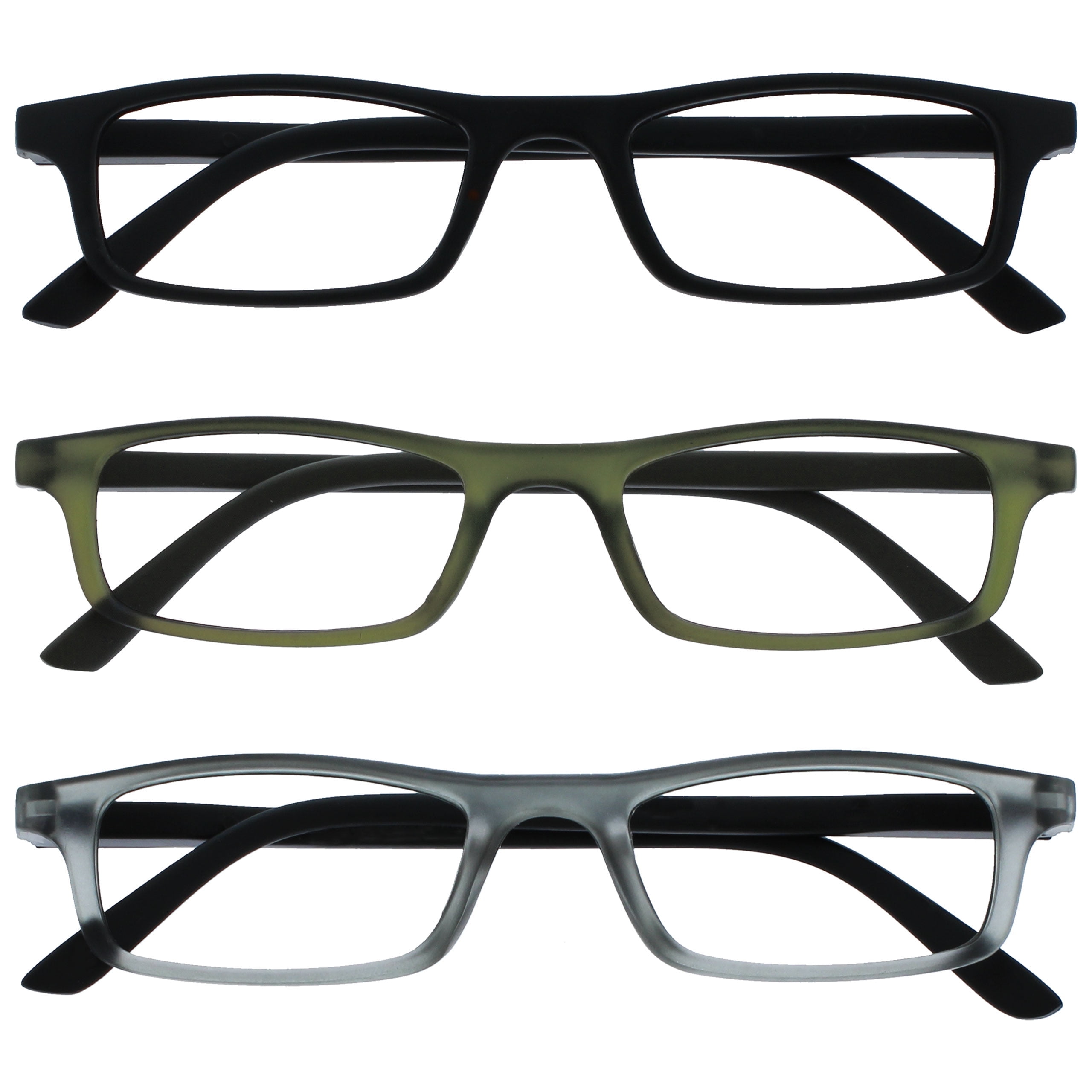 OPULIZE TED Reading Glasses - 2 Pack - Narrow Lightweight Frame - Black & Navy Blue - Mens - View #5