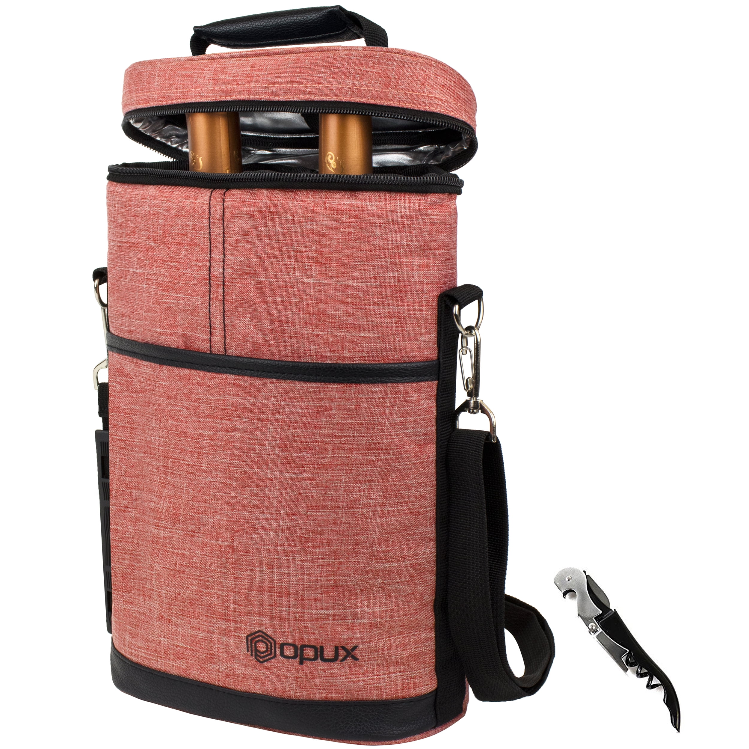 OPUX 2 Bottle Wine Carrier Tote, Insulated Leakproof Wine Cooler