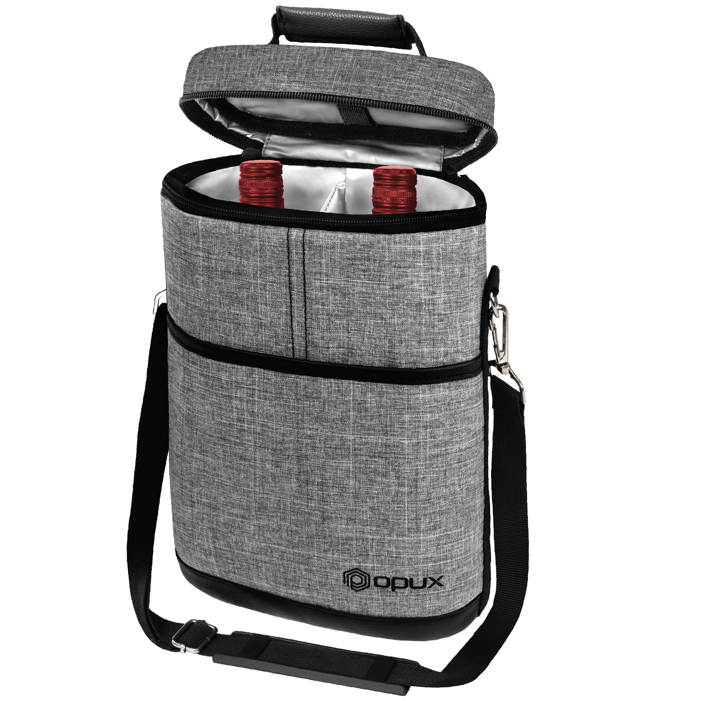 OPUX 2 Bottle Wine Carrier Tote, Insulated Leakproof Wine Cooler Bag ...