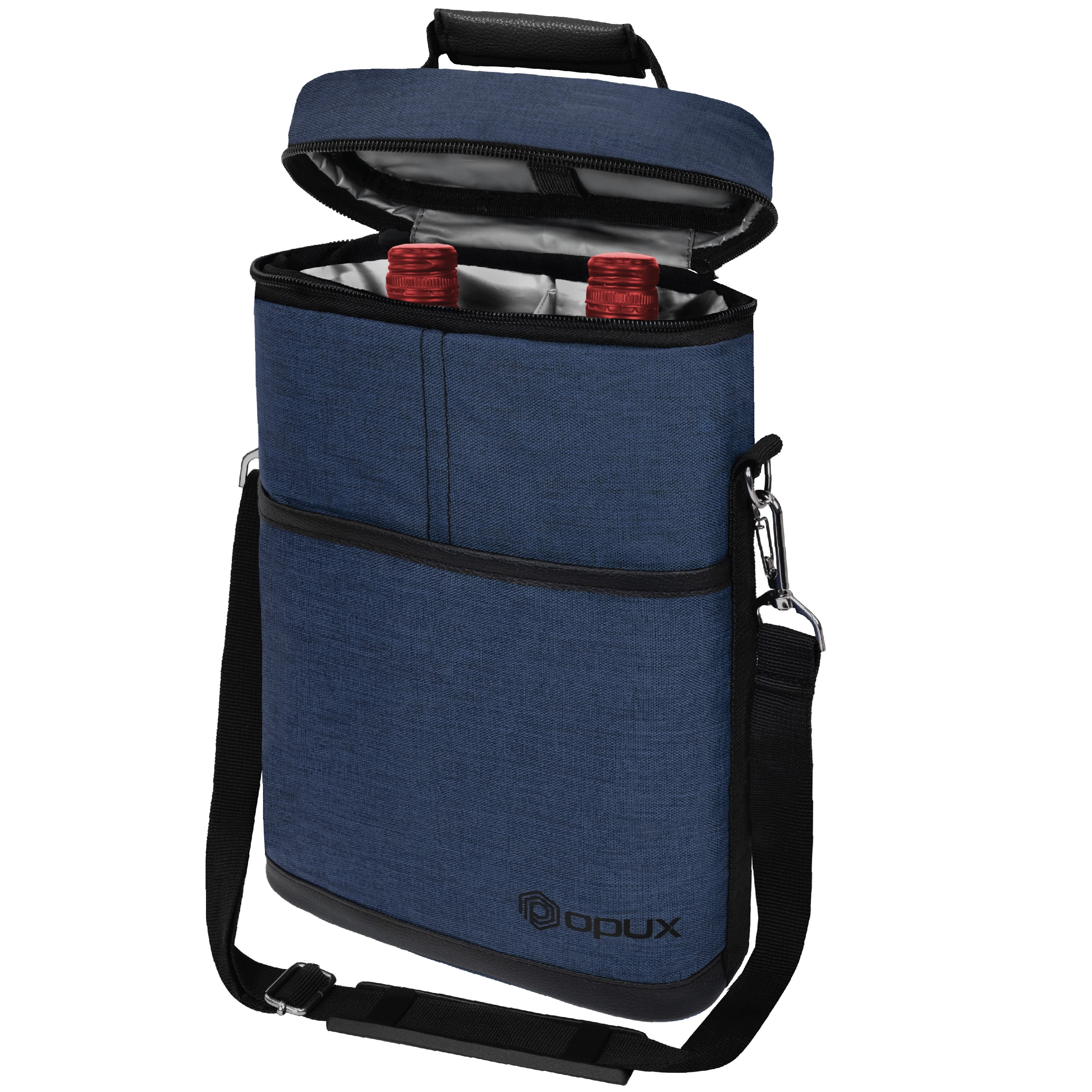 OPUX 2 Bottle Wine Carrier Tote, Insulated Leakproof Wine Cooler Bag ...