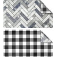 thumbnail image 1 of OPUX Anti Fatigue Kitchen Floor Mat, Reversible Cushioned Memory Foam Kitchen Rug Pad, Waterproof Non-Slip Padded Comfort Standing Mat Laundry Home, 32x17 (Buffalo Check Black White Herringbone), 1 of 6