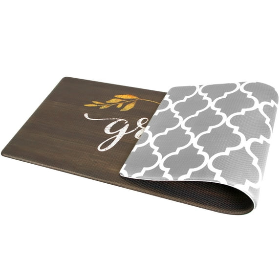 OPUX Anti Fatigue Kitchen Floor Mat, Reversible Cushioned Memory Foam Kitchen Rug Pad, Waterproof Non-Slip Padded Comfort Standing Mat Laundry Home 47x17 (Farmhouse Grateful Moroccan)