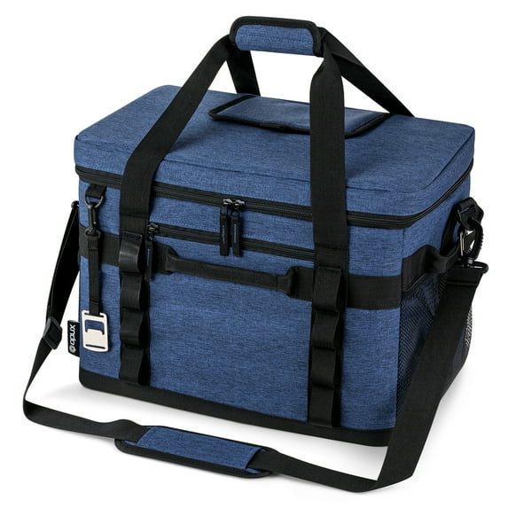 OPUX Cooler Bag, 48 Cans Insulated Soft Collapsible Portable Cooler, Soft Sided Leakproof Cooler for Beach Camping with Shoulder Strap, Ice Chest for Travel Road Trip Picnic, Navy Blue