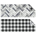 thumbnail image 1 of OPUX Farmhouse Black And White Kitchen Mat, 47 x 17 in, Easy To Clean 6 Count, 1 of 6
