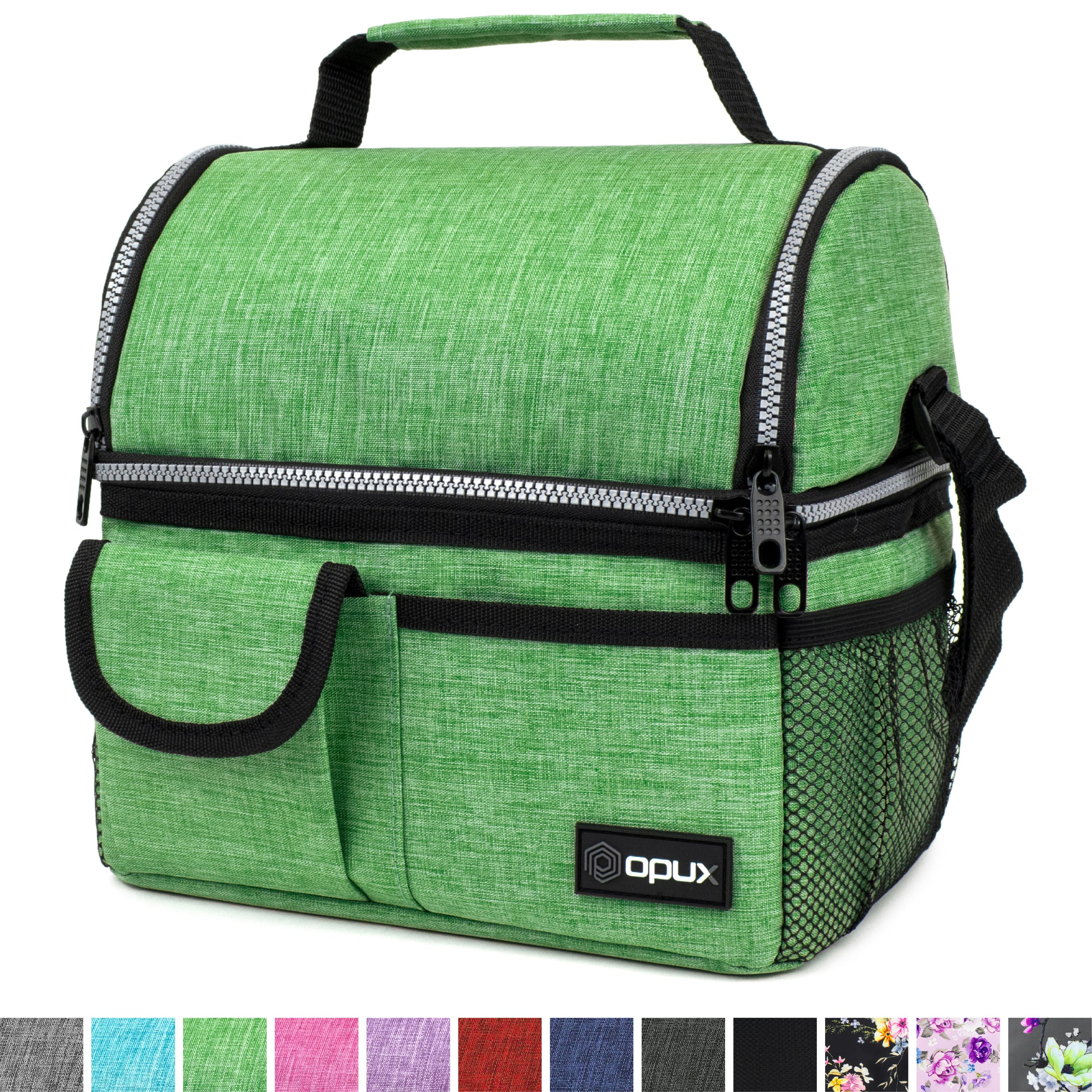 OPUX, Insulated Dual Compartment Lunch Bag, Large, Turquoise