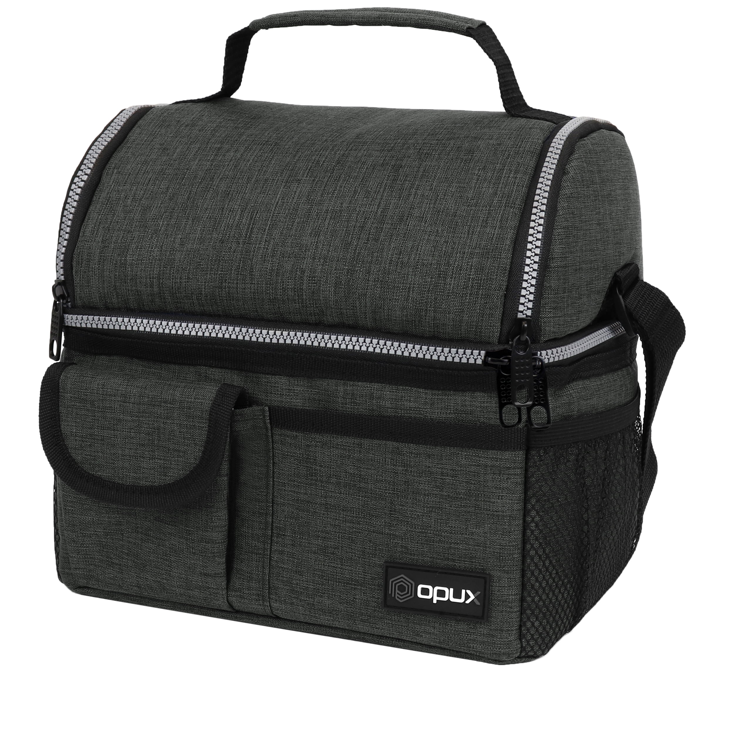 OPUX Tactical Lunch Box for Men, Insulated Lunch Bag for Men Adult, Large  Lunch Cooler with MOLLE, Mesh Side Pockets, Tactical Lunch Bag Pail for