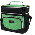 thumbnail image 1 of OPUX Insulated Dual Compartment Lunch Box for Men Women | Leakproof Double Deck Lunch Bag Work Office | Soft Cooler Tote Shoulder Strap Adult | Reusable Thermal Lunch Pail Kit 12 Can, Green, 1 of 7