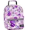 thumbnail image 1 of OPUX Insulated Flower Lunch Box for Girls Boys, Leakproof Lunch Bag for Kids Teens, Reusable Lunch Pail Cooler Tote for Work Women Adults, Back to School Gift, Backpack Shape Lunchbox, Floral Purple, 1 of 7