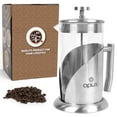 thumbnail image 1 of OPUX Insulated French Press Coffee Maker | Stainless Steel 4 Cup Coffee Press Pot with 4 Layer Filters for Pour Over Brewing | 34 fl oz Borosilicate Glass (Clear), 1 of 8