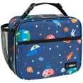 thumbnail image 1 of OPUX Insulated Lunch Bag Kids, Lunch Box for School Boy Girl, Leakproof Small Reusable Compact Soft Mini Cooler Bag, Toddler Small Lunch Boxes Kit Pail with Front Side Pockets, Space Astronaut, 1 of 6